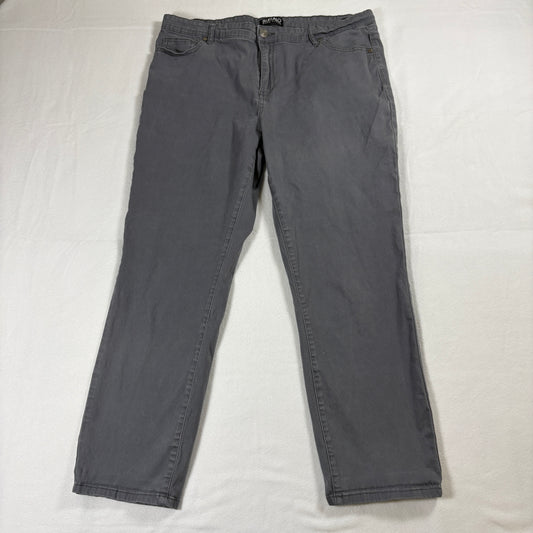 Buffalo David Bitton Pants Women 14/34 Gray Mid Rise Stretch Skinny Ankle Grazer
