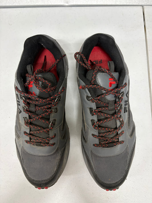 Fila Trail Running Hiking Shoes Mens 10.5 Gray Red Outdoor Sneakers Athletic