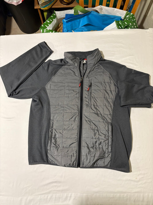 Orvis XL Full Zip Jacket Gray Quilted Softshell Hybrid Outdoor Mens Coat