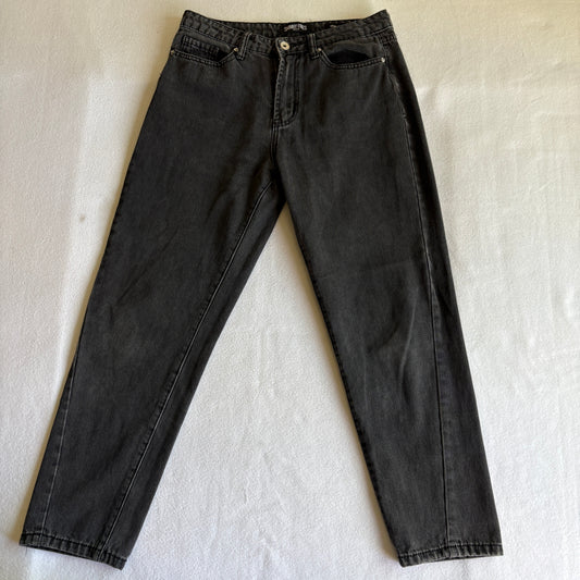 Skinny Fries Womens 9 Black Mom Jeans Vintage Y2K Skinny Fit Denim Streetwear 90