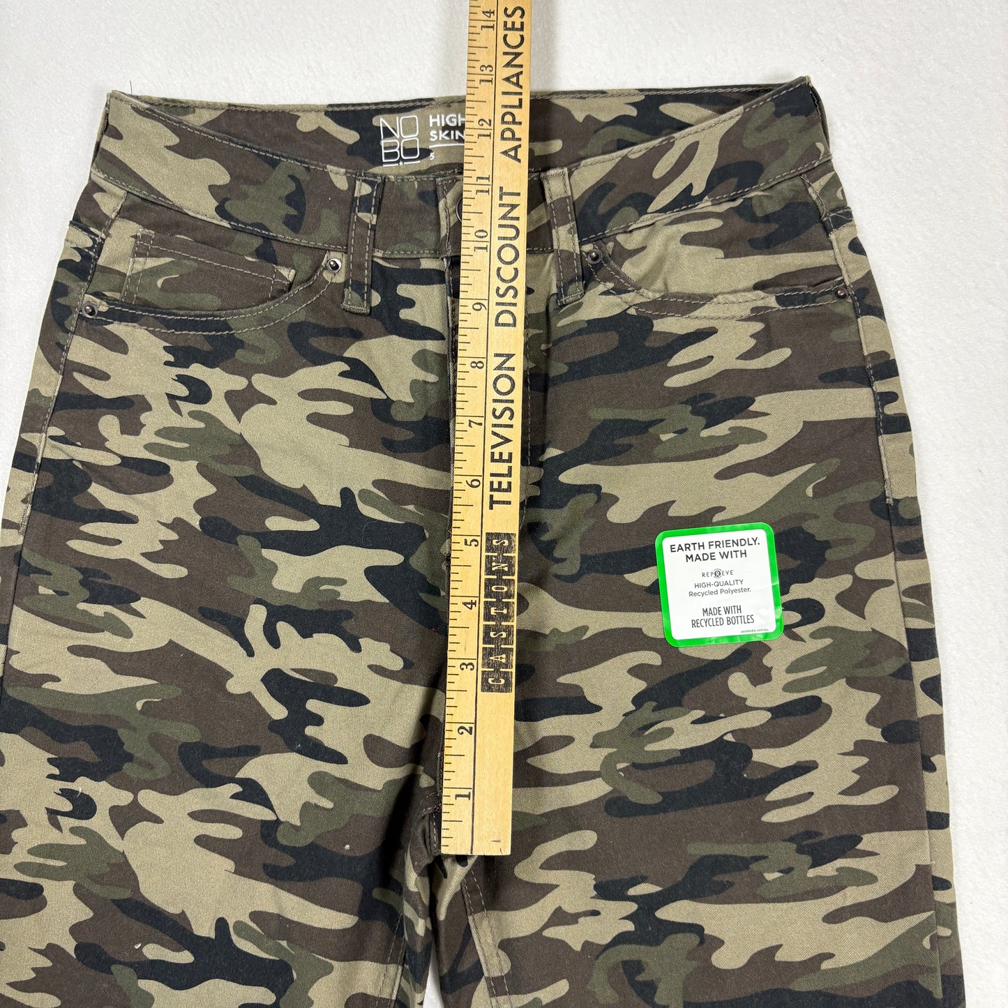 No Boundaries Womens Camo High Rise Skinny Jeans Size 5 NWT Y2K Grunge Stretch