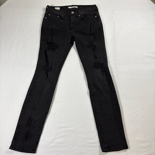 Pacsun Stacked Skinny Jeans Mens 28x30 Black Distressed Grunge Y2K Streetwear