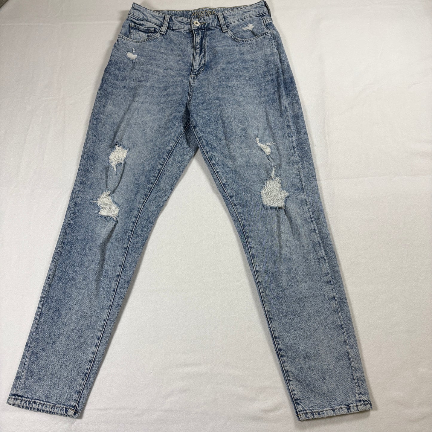 Arizona Jean Co Jeans Womens 7 Acid Wash Distressed Skinny Y2K Grunge Retro Fit