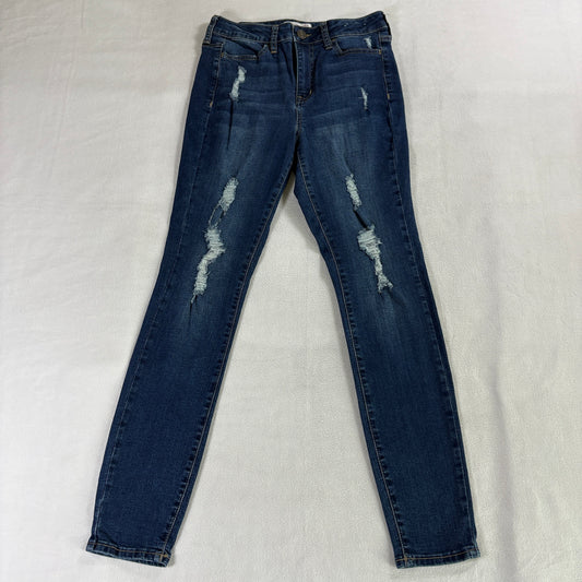 Distressed Skinny Jeggings High Rise Stretch Denim Y2K Size 7 Fits Like 27X28