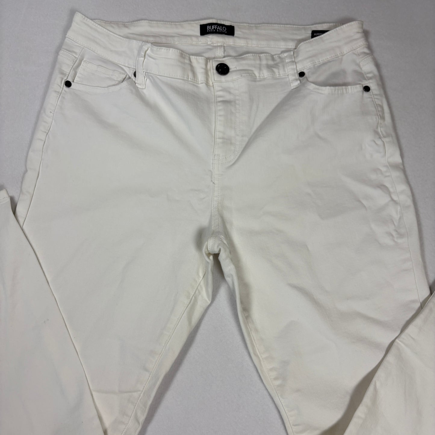 Buffalo David Bitton Womens White Jeans 14 Mid Rise Stretch Ankle Y2K Plus Size