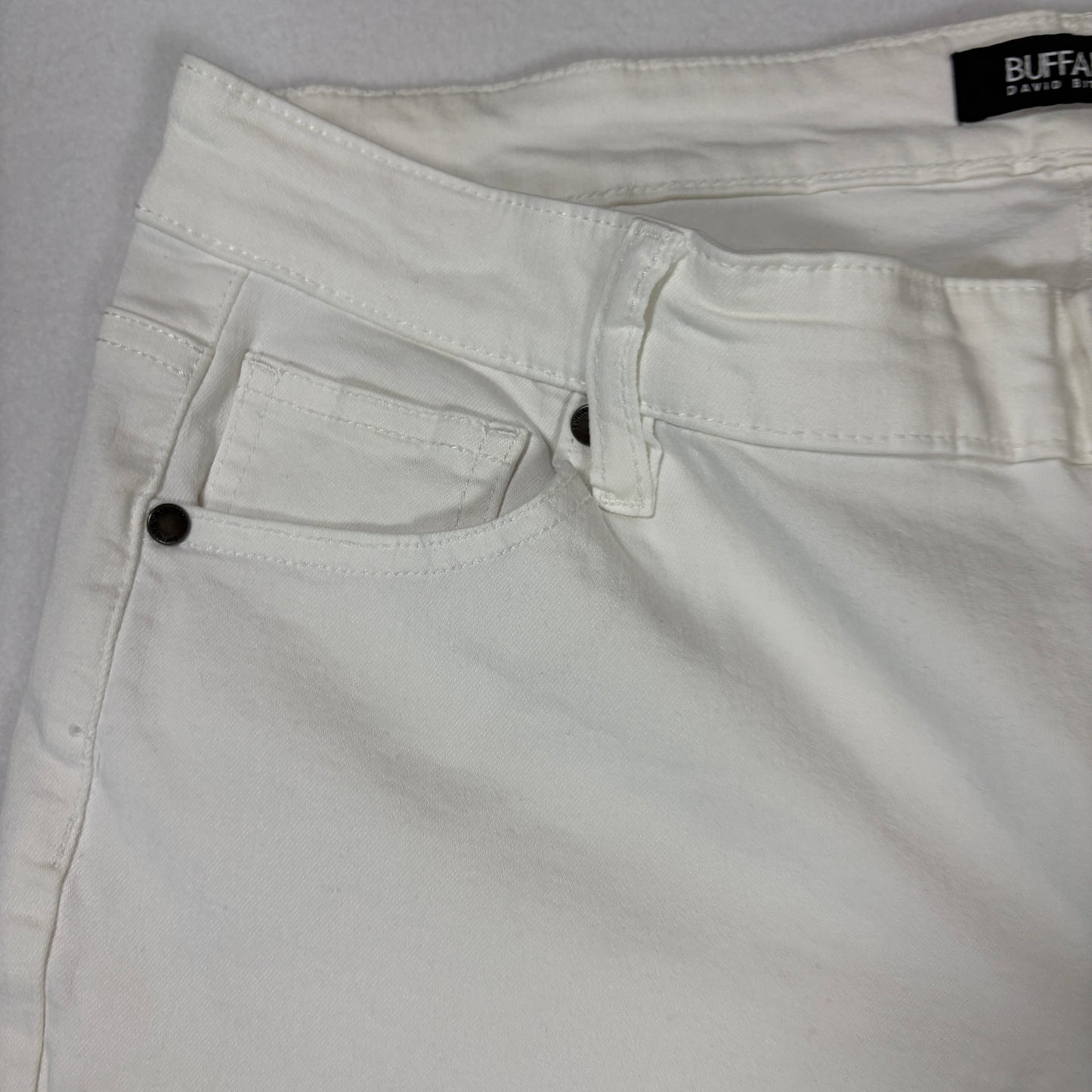 Buffalo David Bitton Womens White Jeans 14 Mid Rise Stretch Ankle Y2K Plus Size