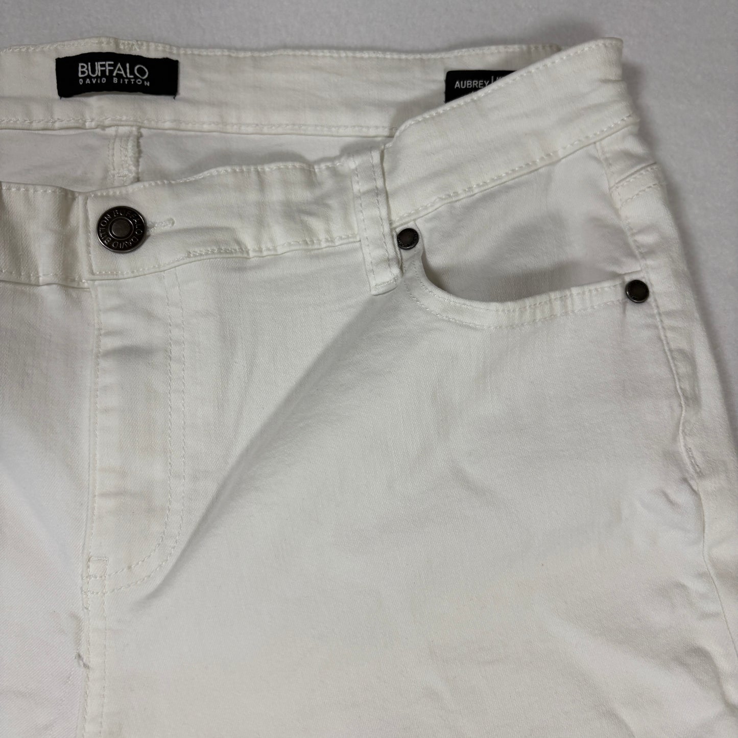 Buffalo David Bitton Womens White Jeans 14 Mid Rise Stretch Ankle Y2K Plus Size
