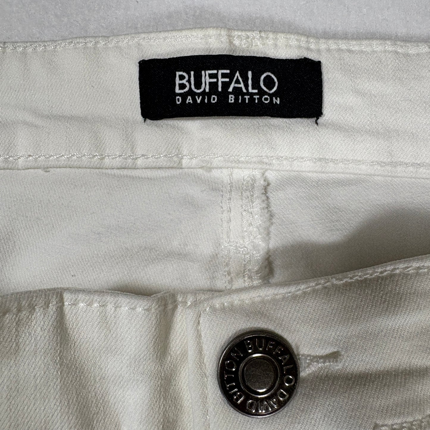 Buffalo David Bitton Womens White Jeans 14 Mid Rise Stretch Ankle Y2K Plus Size