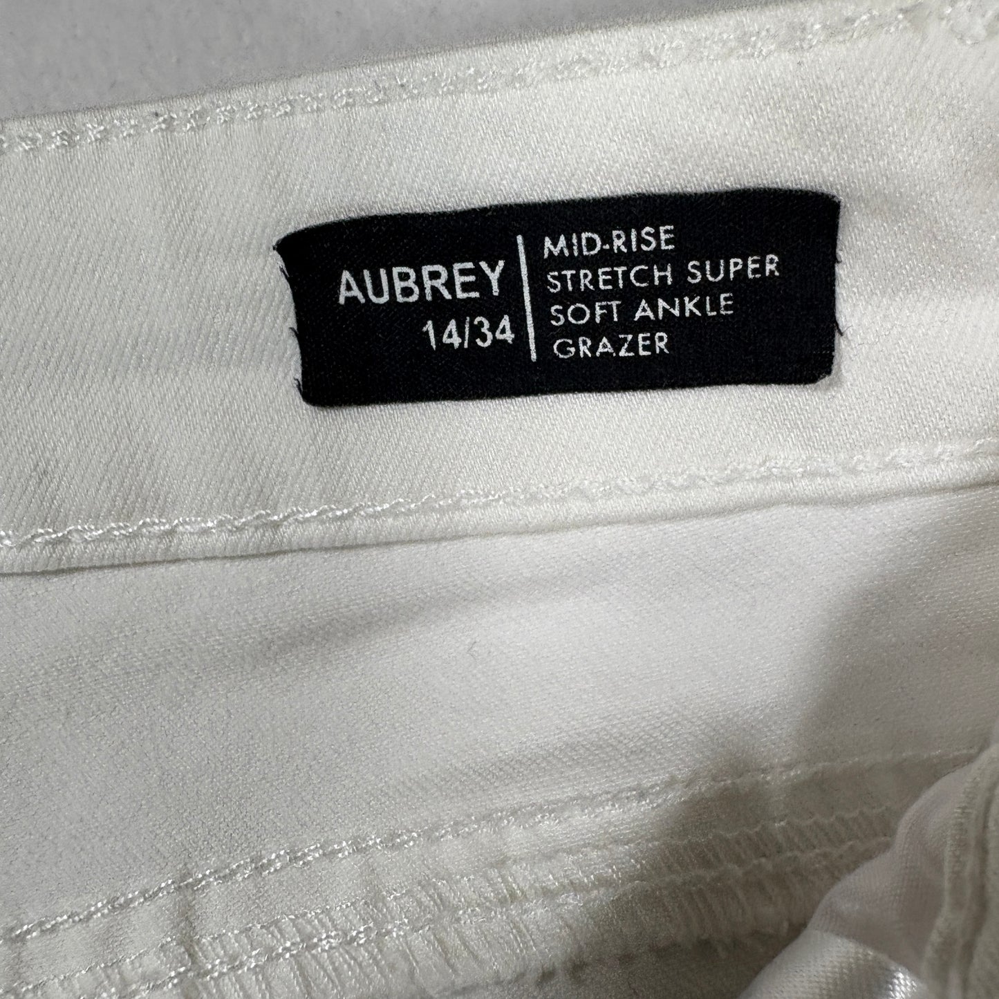 Buffalo David Bitton Womens White Jeans 14 Mid Rise Stretch Ankle Y2K Plus Size