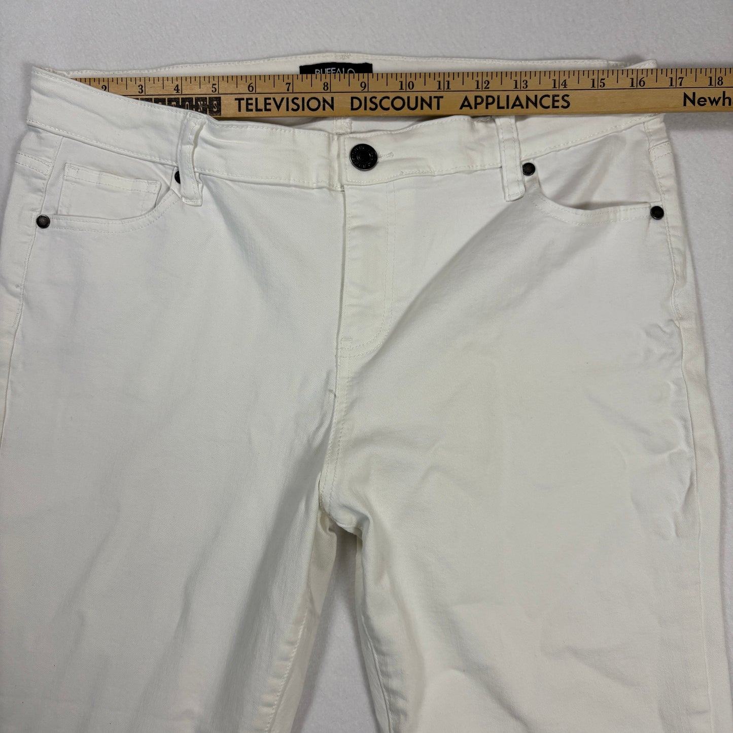 Buffalo David Bitton Womens White Jeans 14 Mid Rise Stretch Ankle Y2K Plus Size