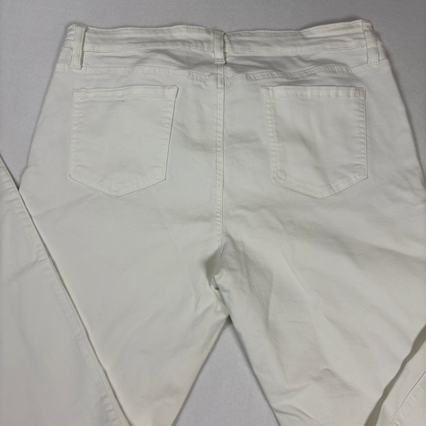 Buffalo David Bitton Womens White Jeans 14 Mid Rise Stretch Ankle Y2K Plus Size