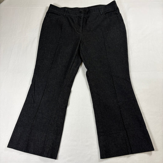 Akris Punto Women’s Pants US 12 Black Denim Look Flare Trousers Missing Button