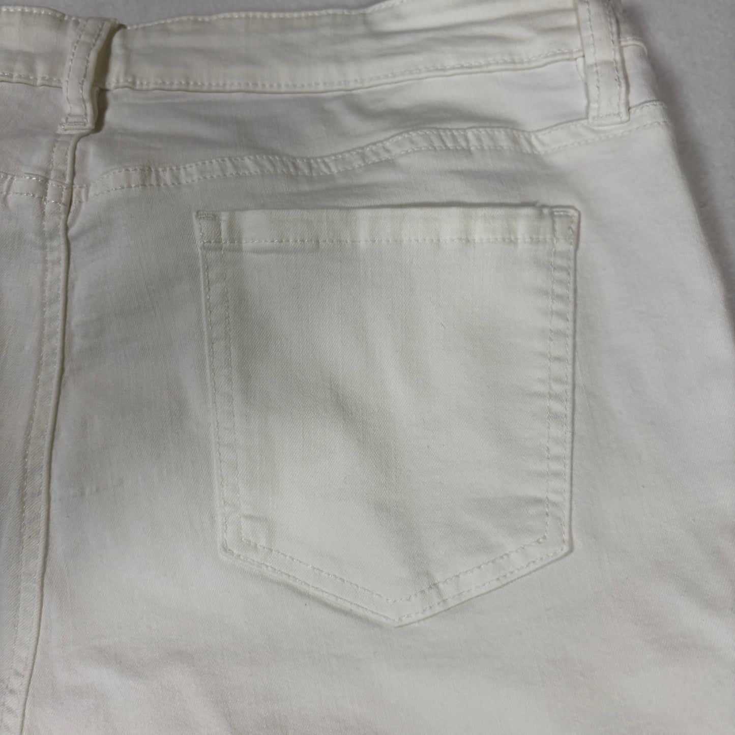 Buffalo David Bitton Womens White Jeans 14 Mid Rise Stretch Ankle Y2K Plus Size