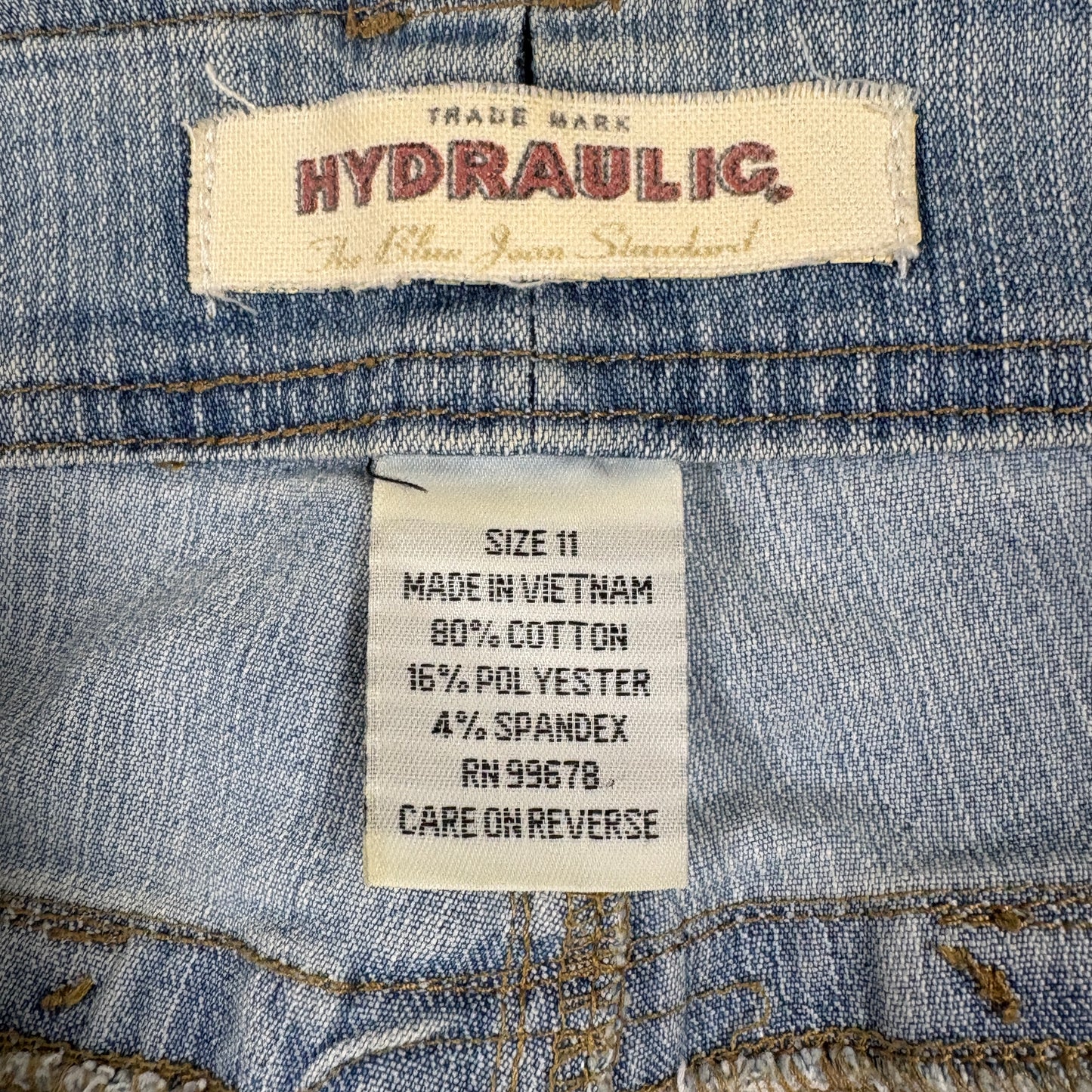 Hydraulic Womens Jeans Size 11 Light Wash Y2K 90s Belted Flare Denim Grunge