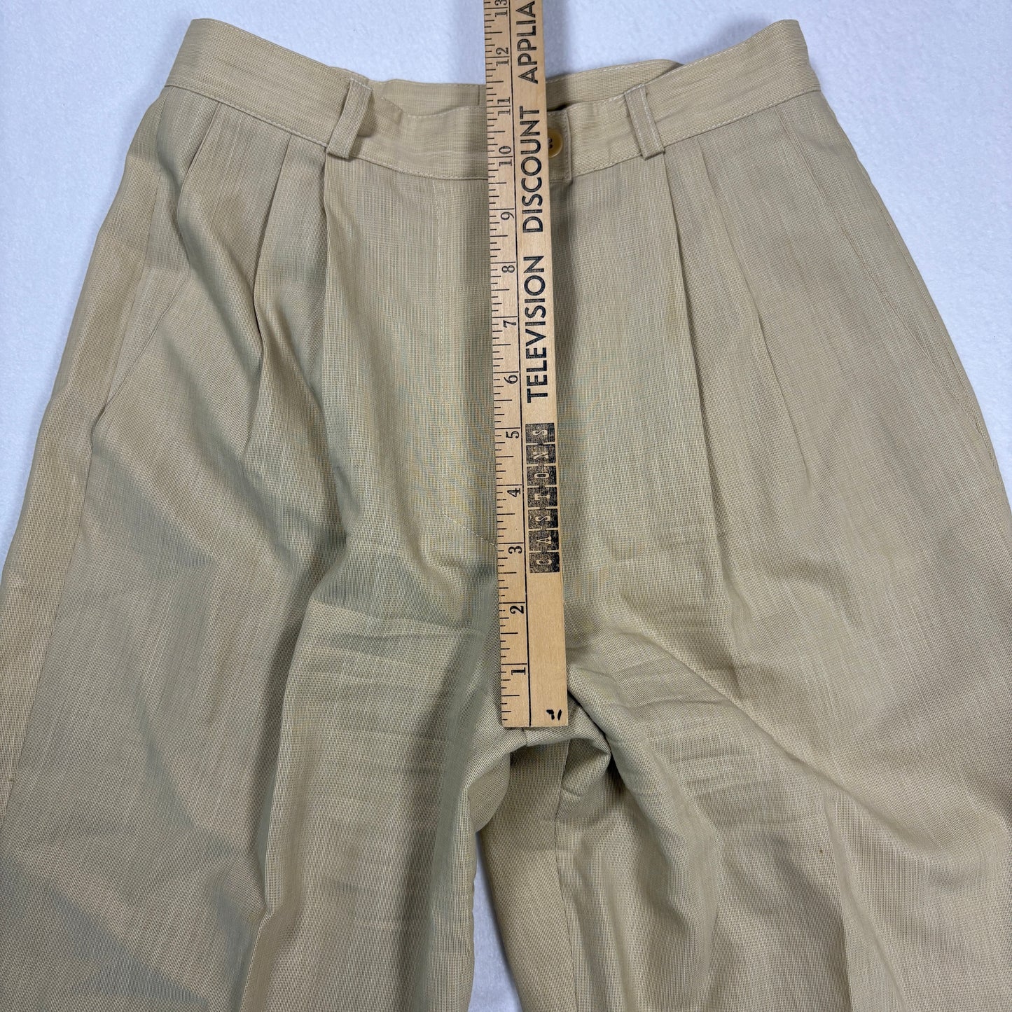 Zanella Womens Wool Pants Beige Made Italy Pleated Baggy Trousers Neiman Marcus