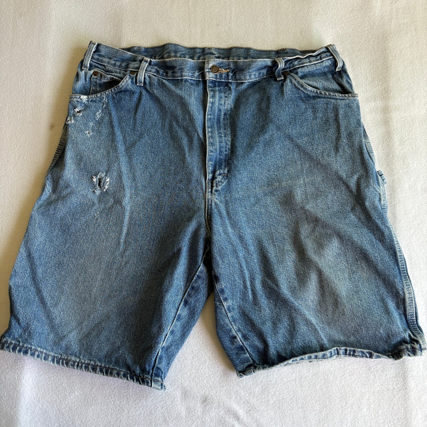 Dickies Mens 40 Vintage 90s Baggy Denim Shorts Distressed Skate Workwear Retro!