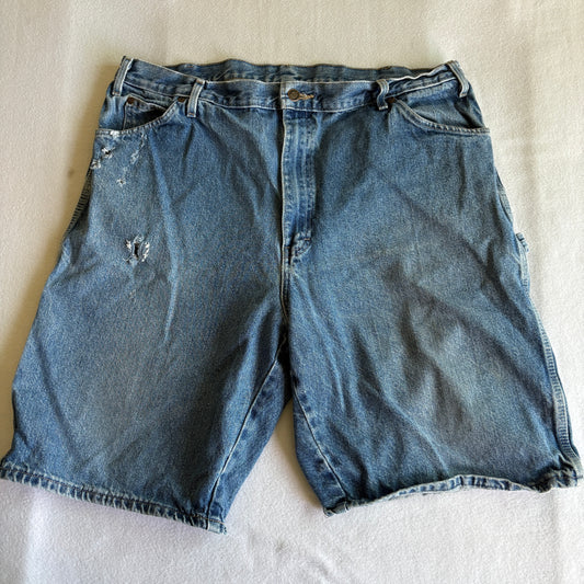 Dickies Mens 40 Vintage 90s Baggy Denim Shorts Distressed Skate Workwear Retro!