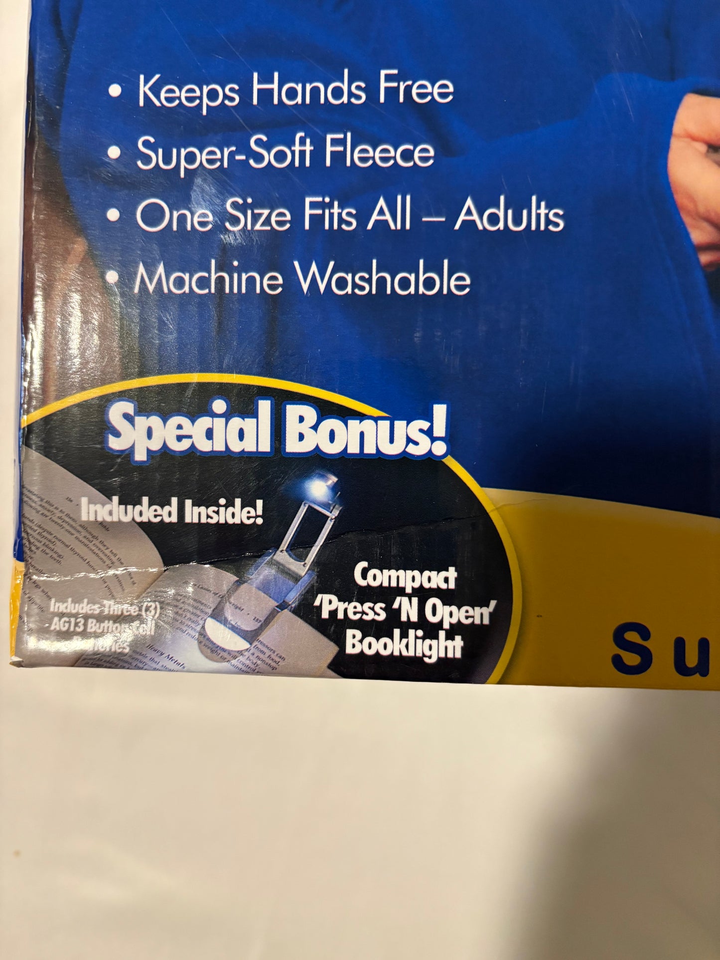 Snuggie Blue Blanket with Sleeves One Size Adult Fleece As Seen On TV NIB