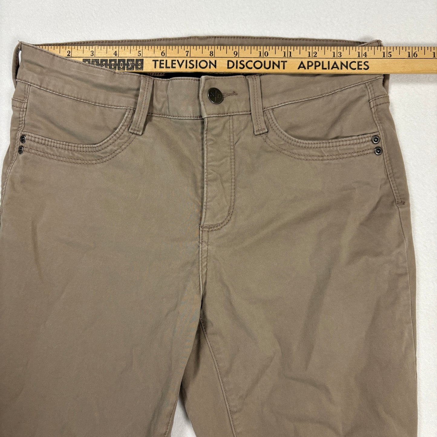 NYDJ Womens Samantha Slim Lift Tuck Jeans 8 Brown Stretch Denim High Rise