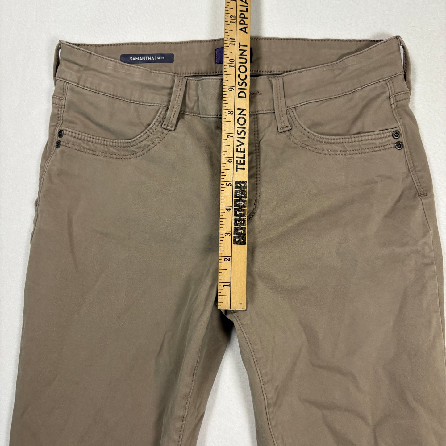 NYDJ Womens Samantha Slim Lift Tuck Jeans 8 Brown Stretch Denim High Rise