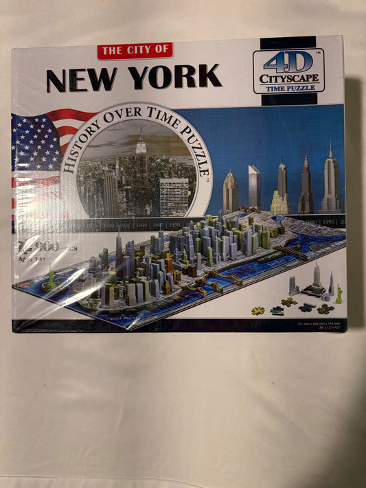4D Cityscape New York Puzzle 1100+ Pcs Time Puzzle Skyline History Over Time 3D