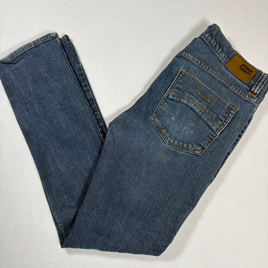 RSQ Mens London Skinny Jeans 31x30 Blue Distressed Ripped Y2K 90s Grunge Denim
