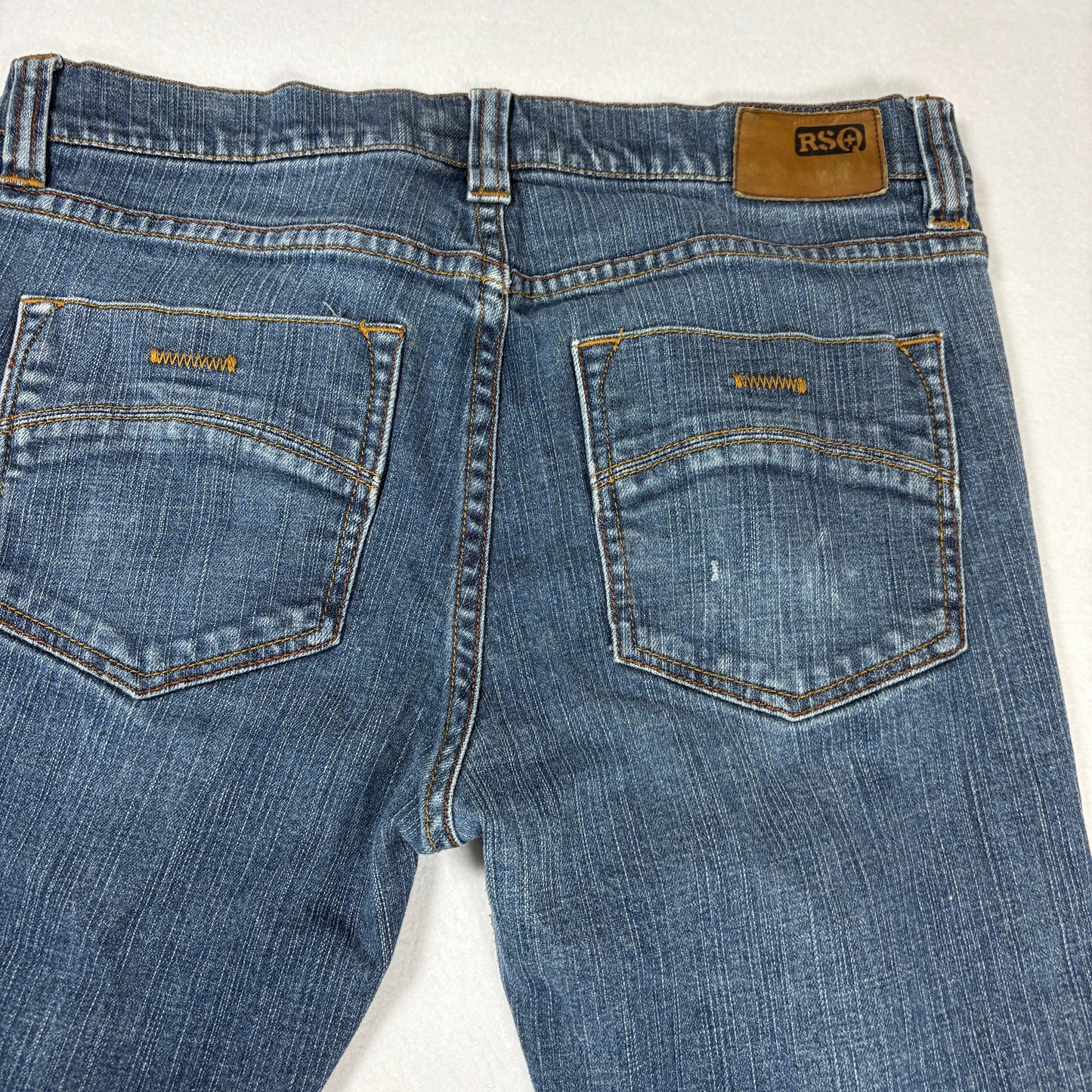 RSQ Mens London Skinny Jeans 31x30 Blue Distressed Ripped Y2K 90s Grunge Denim