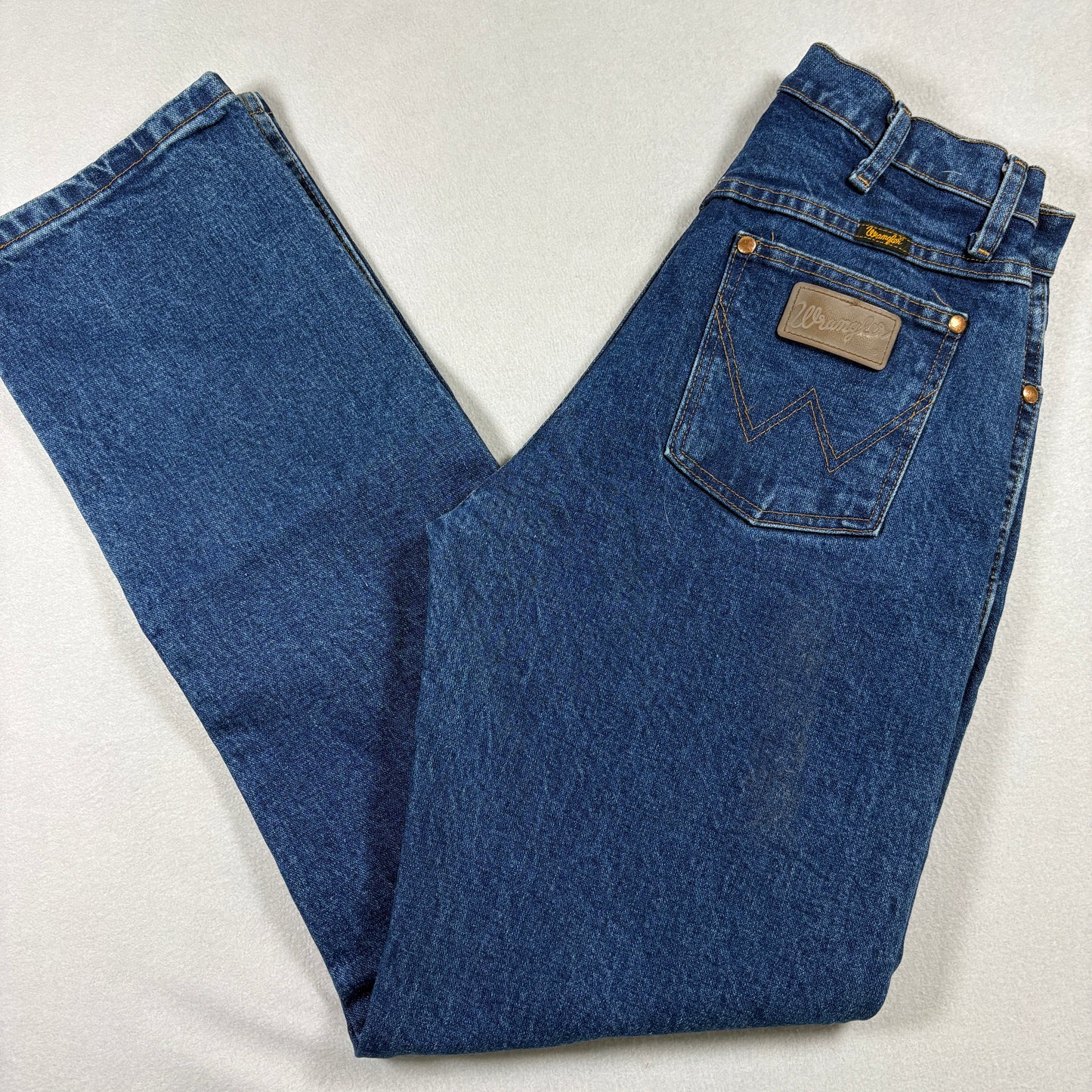 Wrangler Mens Jeans 9X32 Dark Blue Denim Relaxed Fit Y2K 90s Grunge Vintage