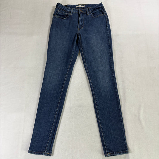Levis 721 High Rise Skinny Jeans W29 L32 Fits Like 26X30 Blue Stretch Denim