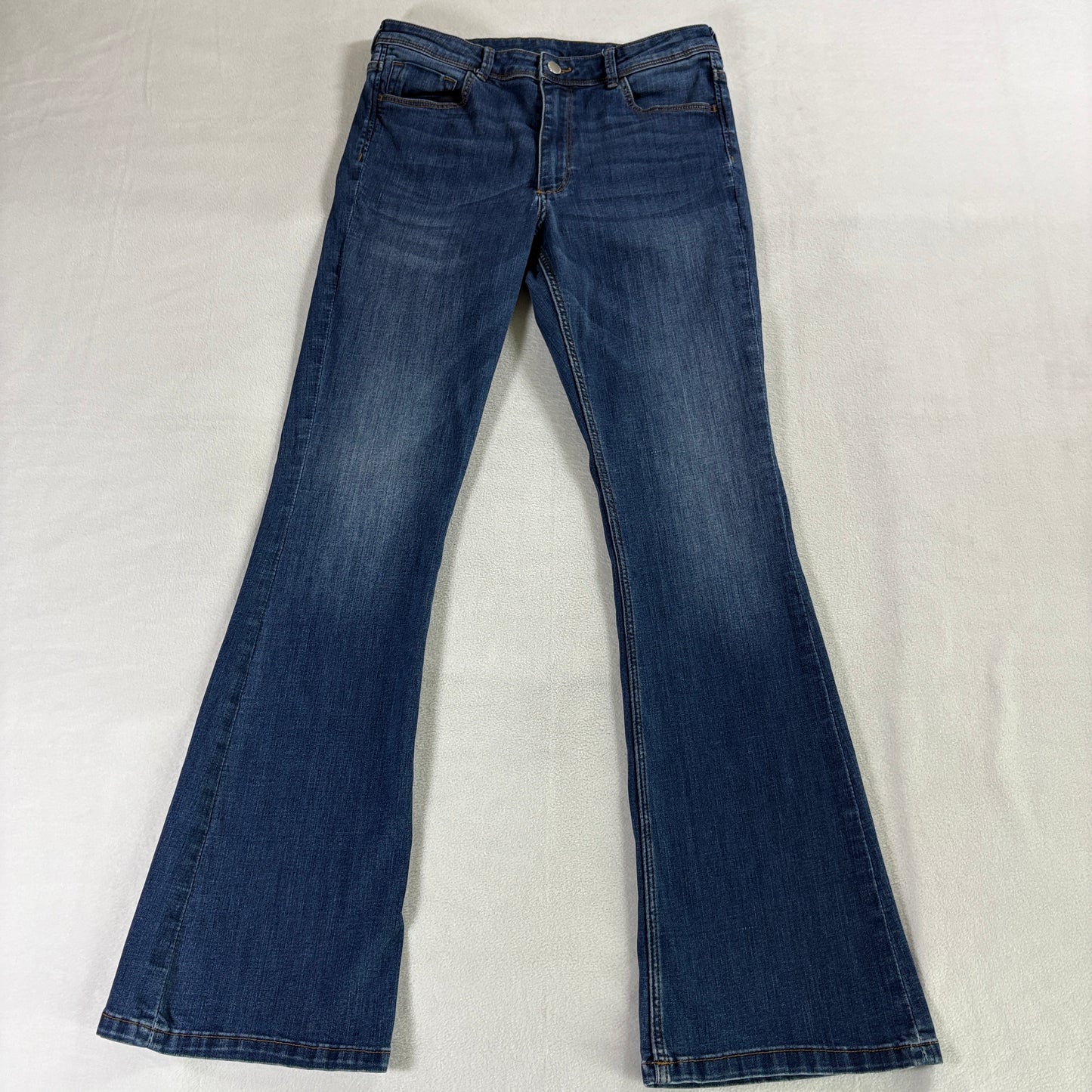 Mini Flare High Rise Jeans &Denim Tag 12 Fits Like 29X31 Blue Y2K Stretch