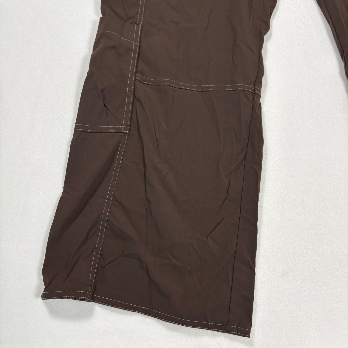 Lucy Womens Brown Cargo Pants XL Short Yoga Outdoor Hiking Drawstring Stretch