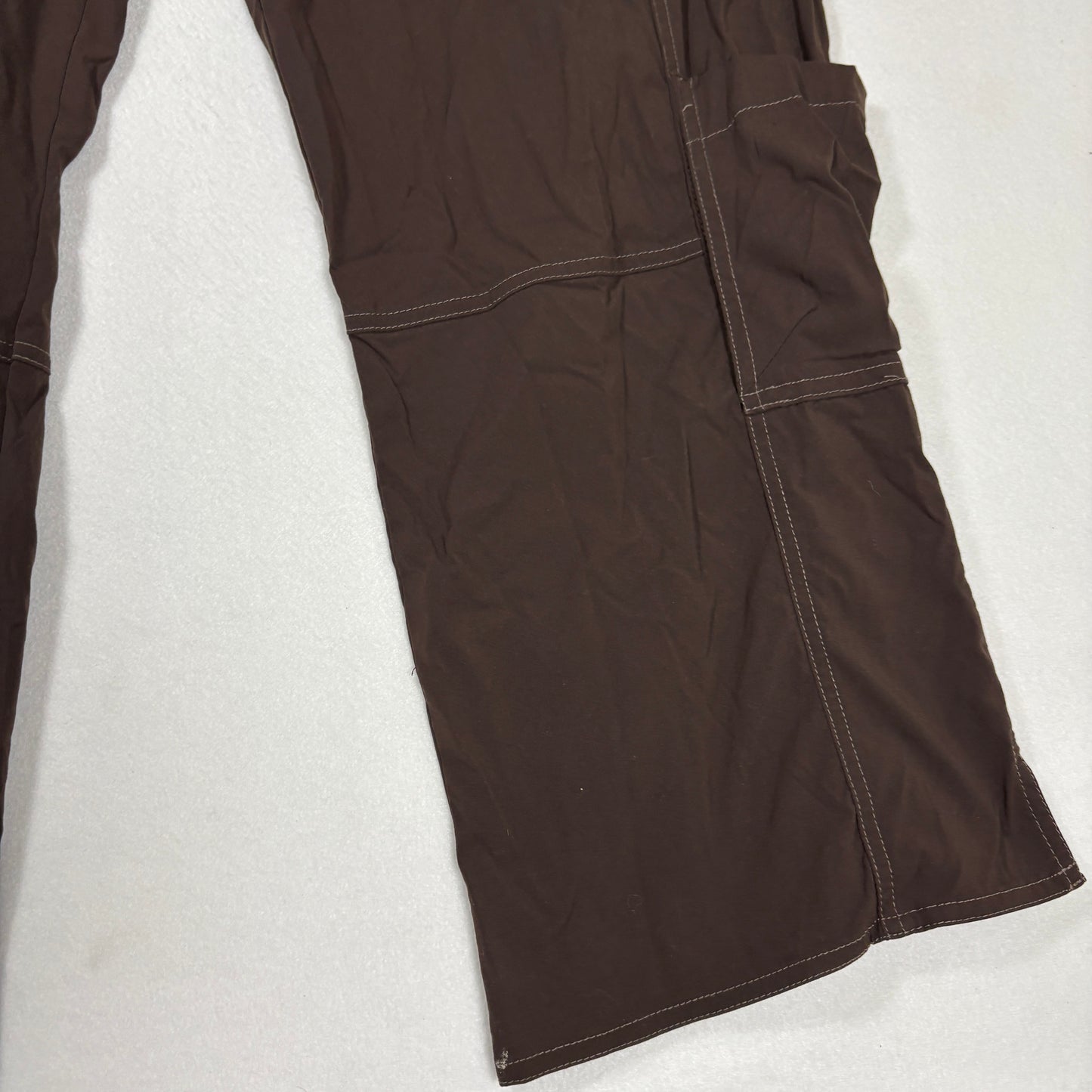 Lucy Womens Brown Cargo Pants XL Short Yoga Outdoor Hiking Drawstring Stretch