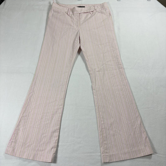 Antonio Melani Pants Womens 6 Pink Stripe Flare Dressy Retro Y2K Wide Leg Trousers