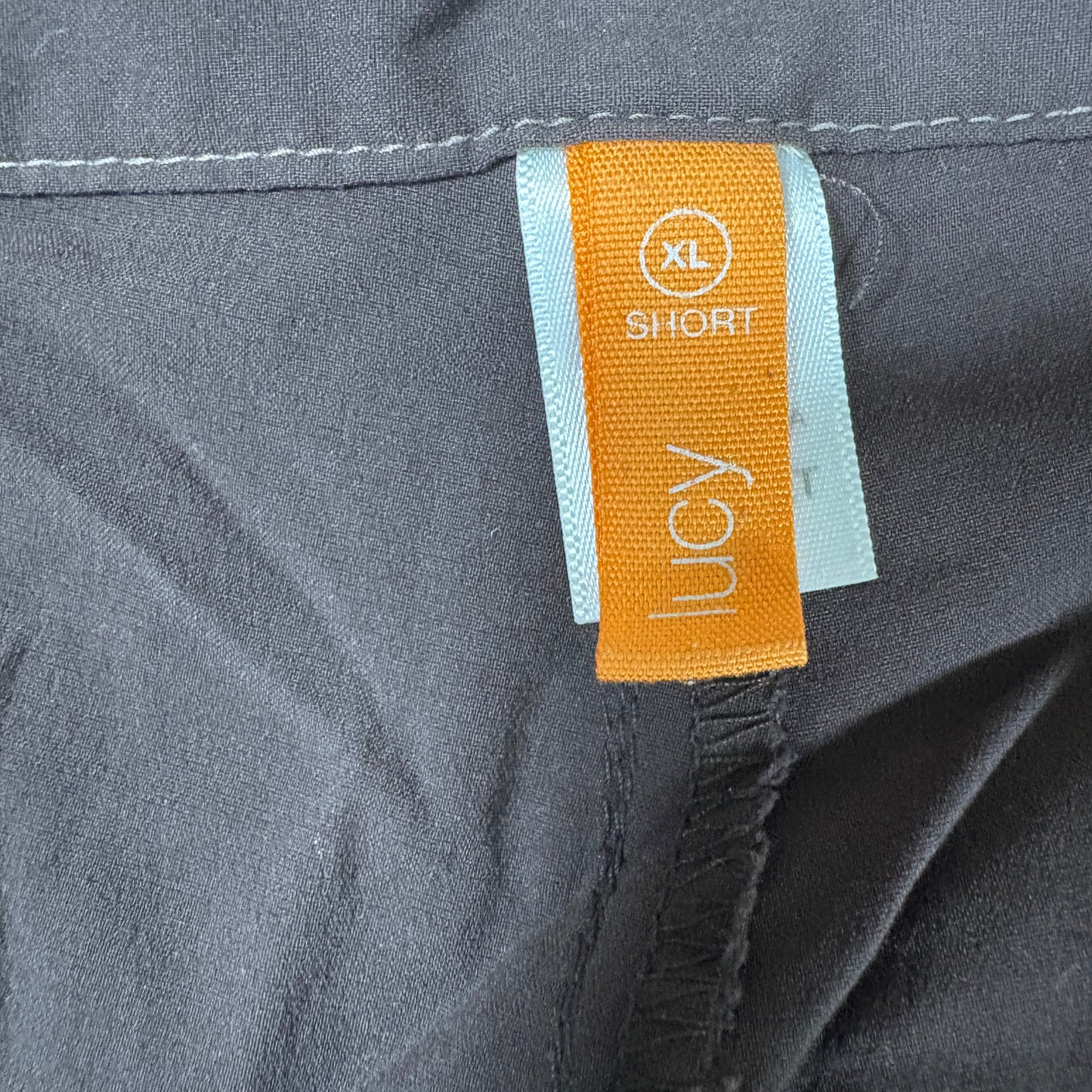 Lucy Womens Brown Cargo Pants XL Short Yoga Outdoor Hiking Drawstring Stretch