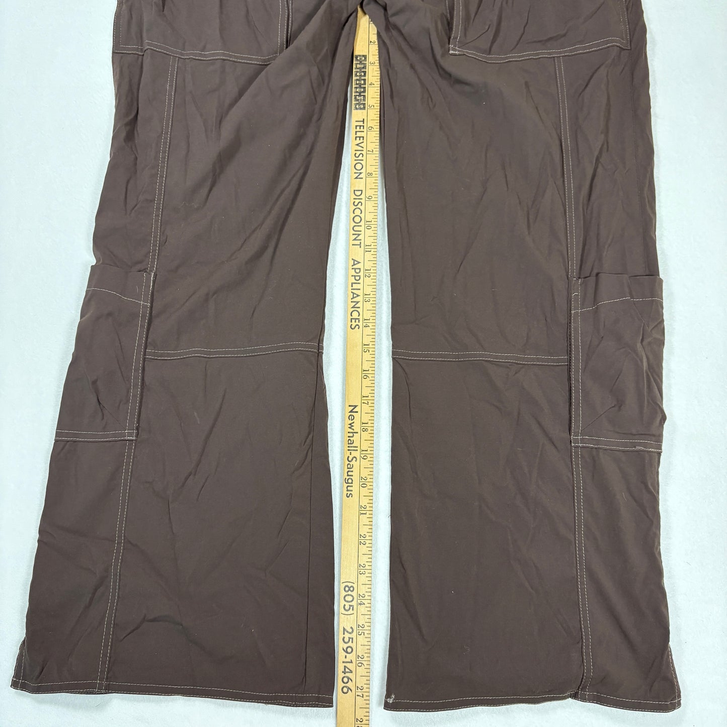 Lucy Womens Brown Cargo Pants XL Short Yoga Outdoor Hiking Drawstring Stretch