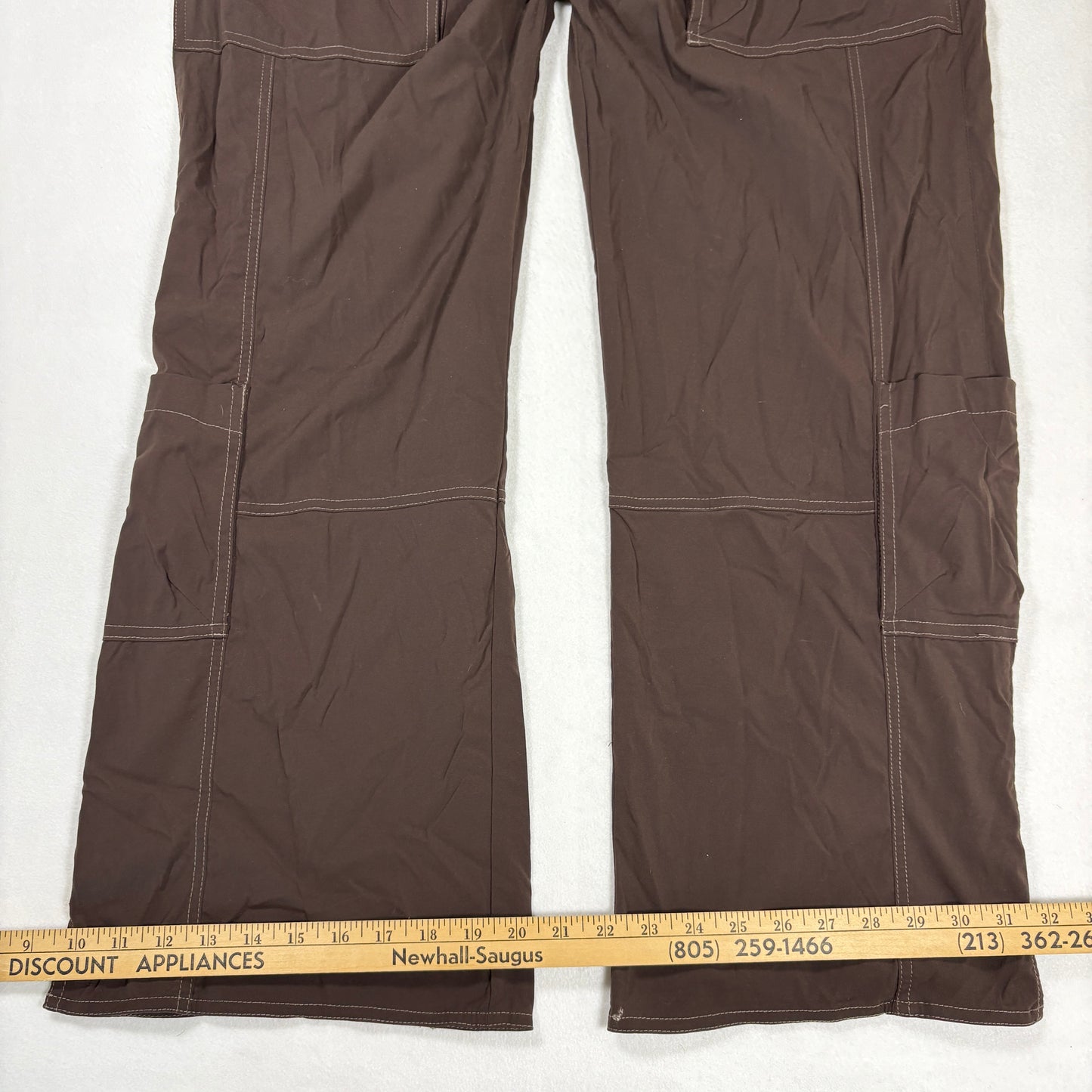 Lucy Womens Brown Cargo Pants XL Short Yoga Outdoor Hiking Drawstring Stretch