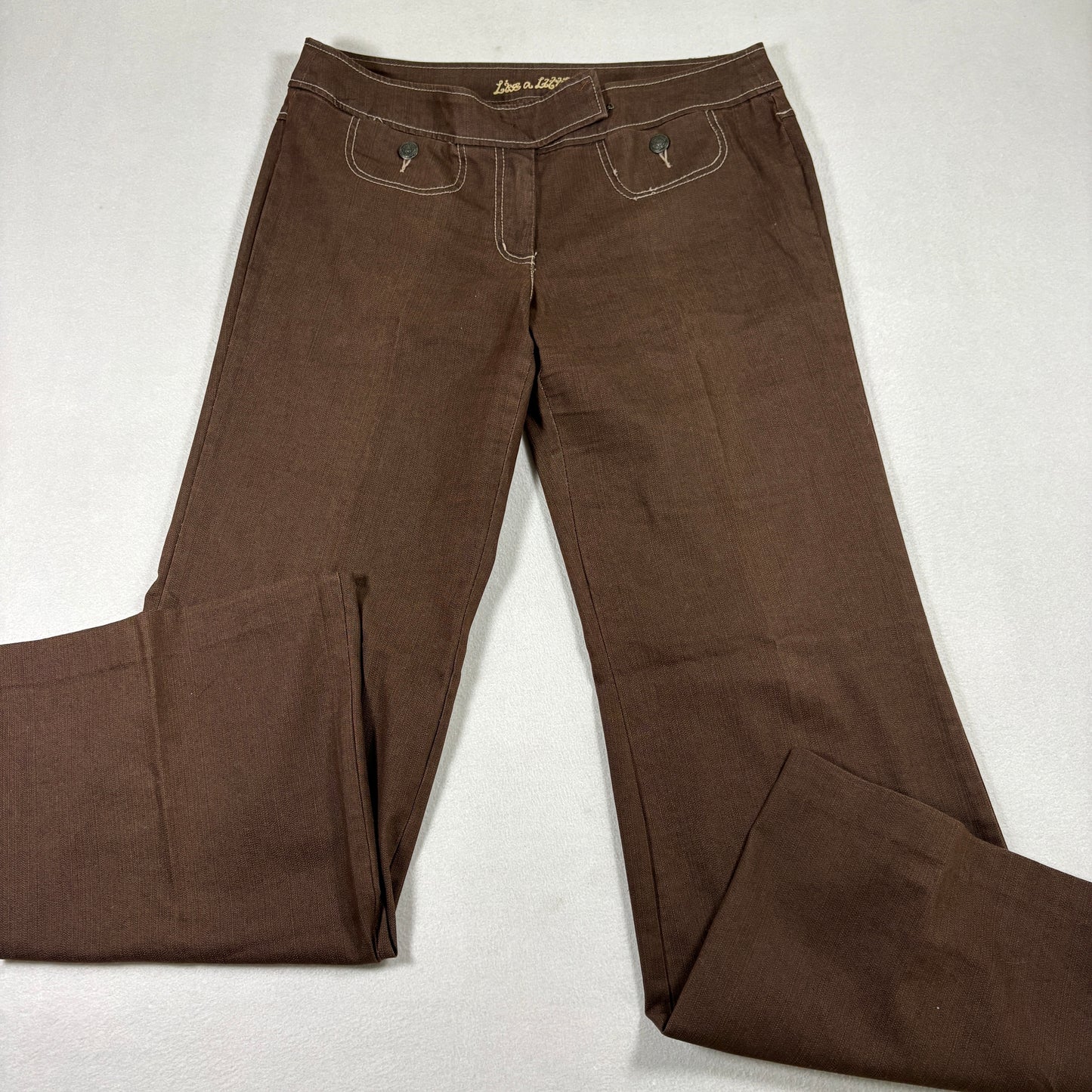 Like A Little Womens Brown Pants Size 10 Bootcut Y2K Retro Stretch Trouser