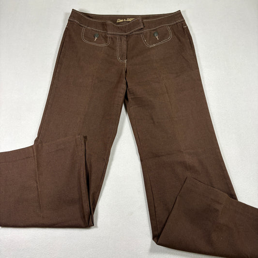 Like A Little Womens Brown Pants Size 10 Bootcut Y2K Retro Stretch Trouser