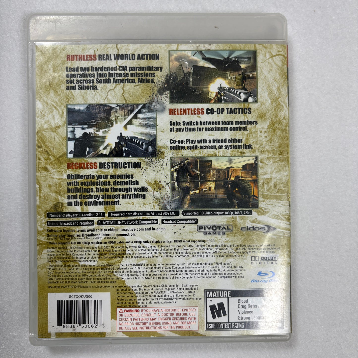Conflict Denied Ops PS3 Sony PlayStation 3 Complete w/ Manual Tested