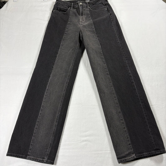 Old Navy Jeans Womens 2 Black Sky Hi Wide Leg Extra High Rise 90s Grunge Retro