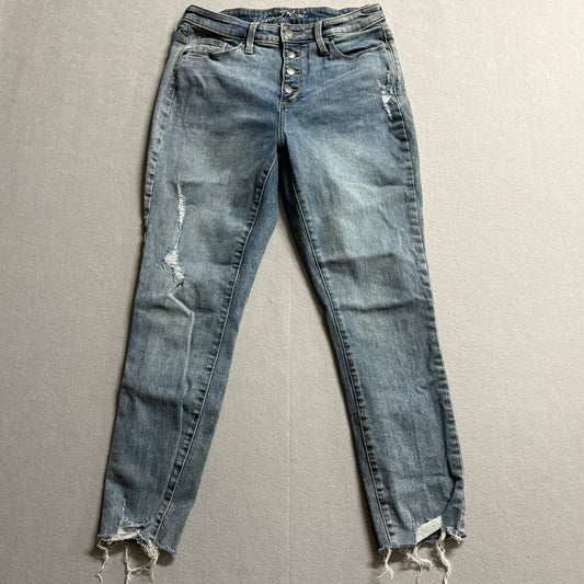 Universal Thread High Rise Skinny Crop Jeans Distressed Tag 6/28 Fits Like 28X25