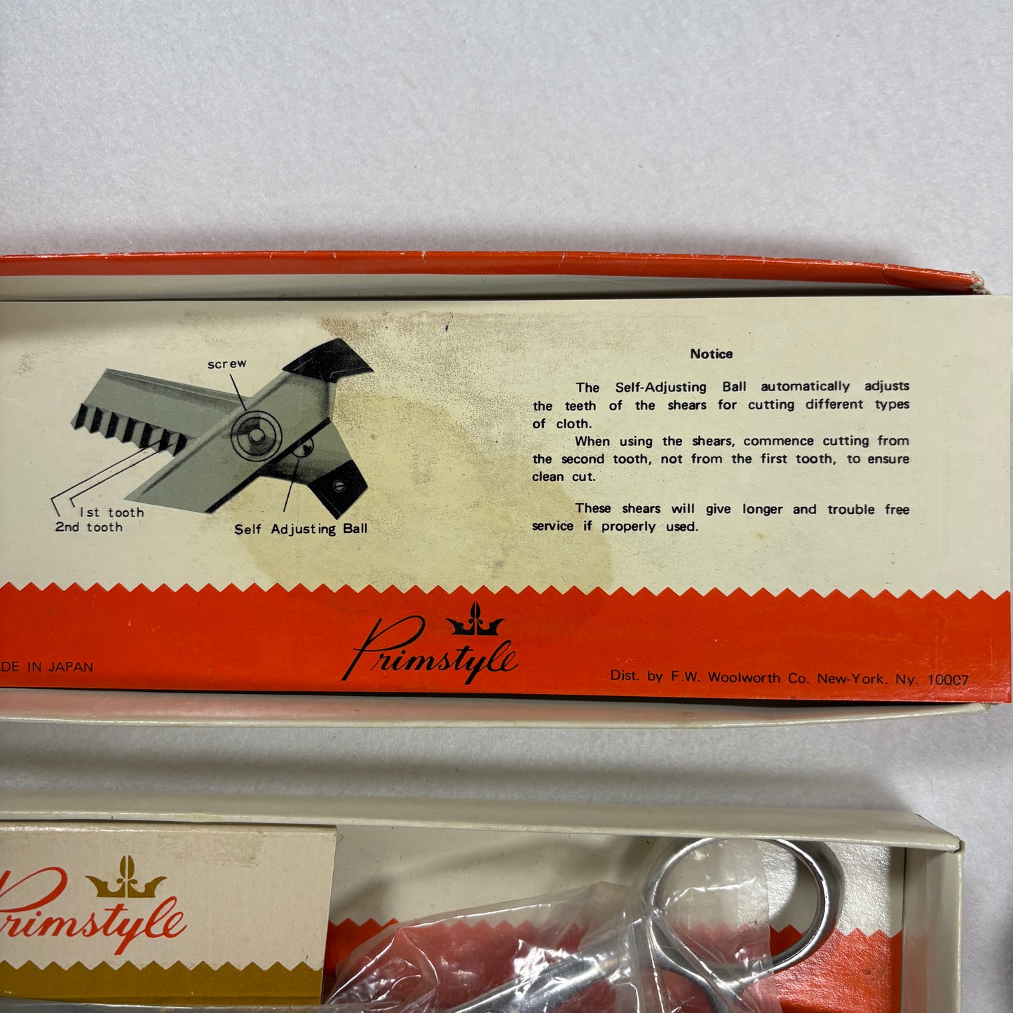 Primstyle Vintage 9” Pinking Shears Chrome Plated Japan Sewing Scissors Woolworth