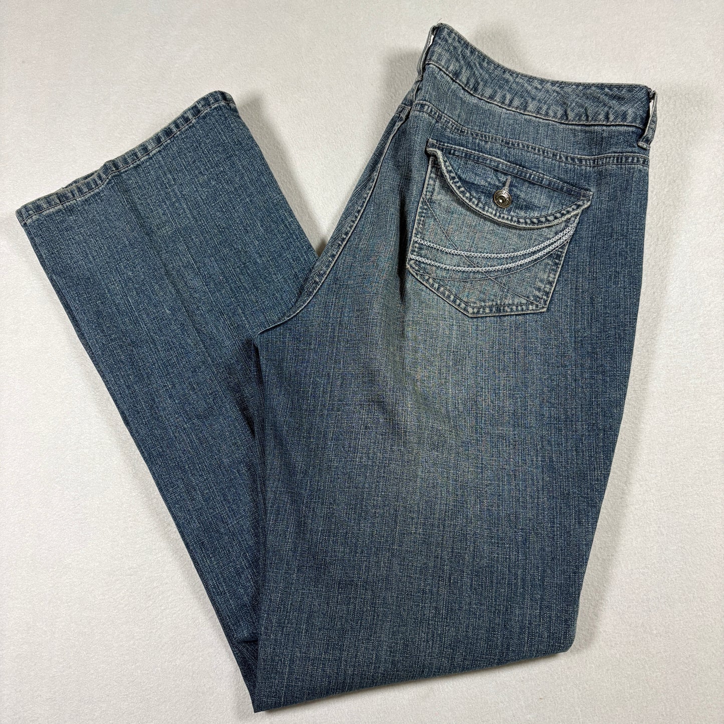 St Johns Bay Womens Jeans Size 12 Bootcut Blue Denim Stretch Y2K Vintage