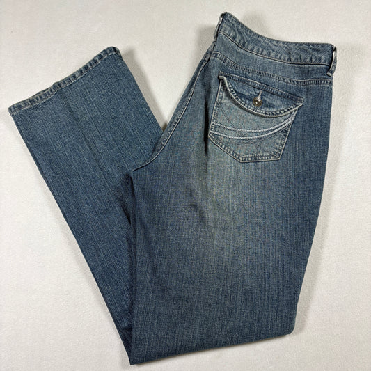 St Johns Bay Womens Jeans Size 12 Bootcut Blue Denim Stretch Y2K Vintage