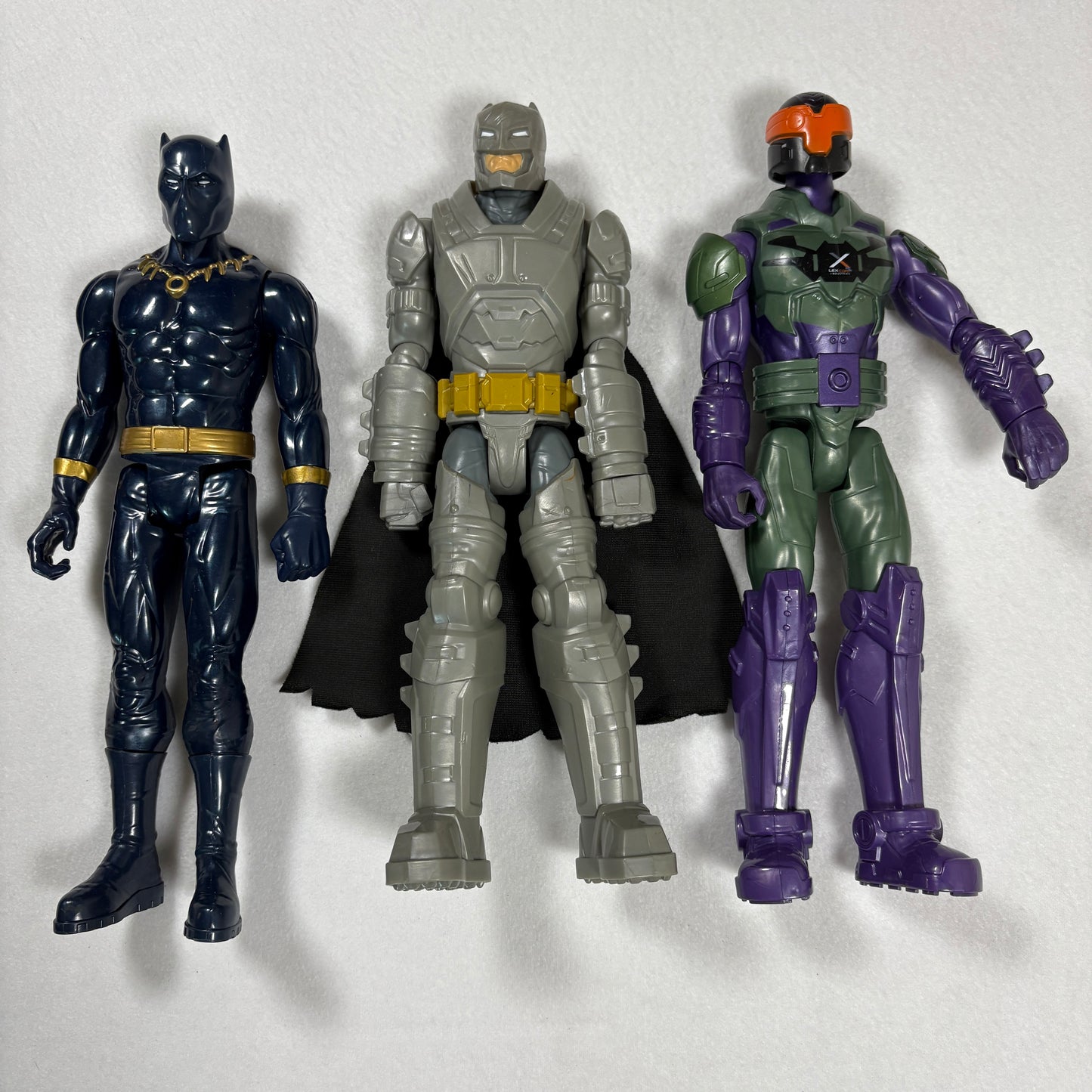 Lot of 3 Action Figures 12” Black Panther Batman Armored DC Comics Marvel Toy