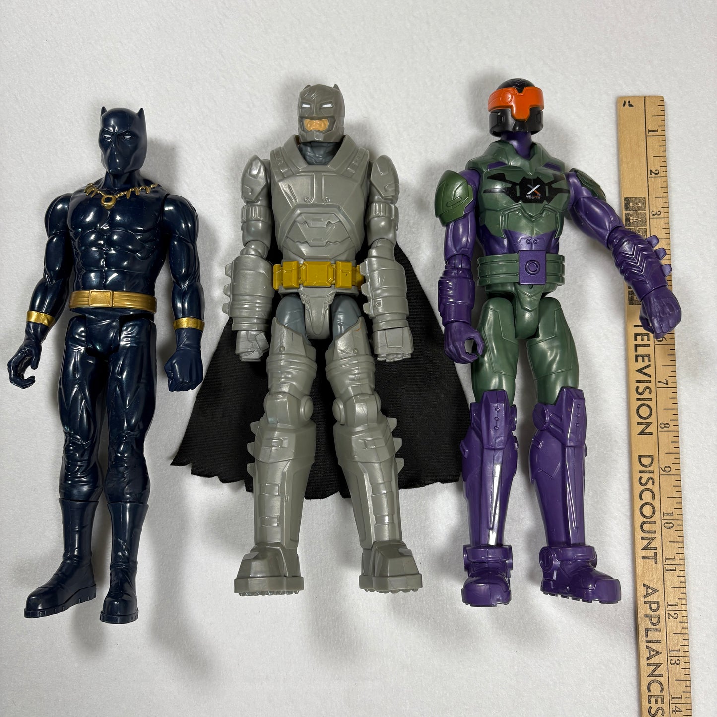 Lot of 3 Action Figures 12” Black Panther Batman Armored DC Comics Marvel Toy