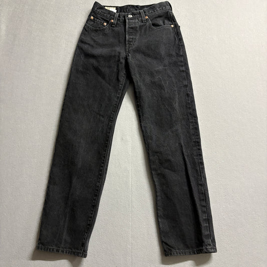 Levi's 550 Relaxed Fit Black Jeans W24 L30 Straight Leg Mom Fits Like 26X28
