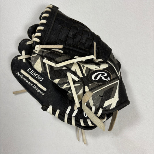 Rawlings Youth Baseball Glove 10.5" REM105 Basket Web Black White Camo Left Hand