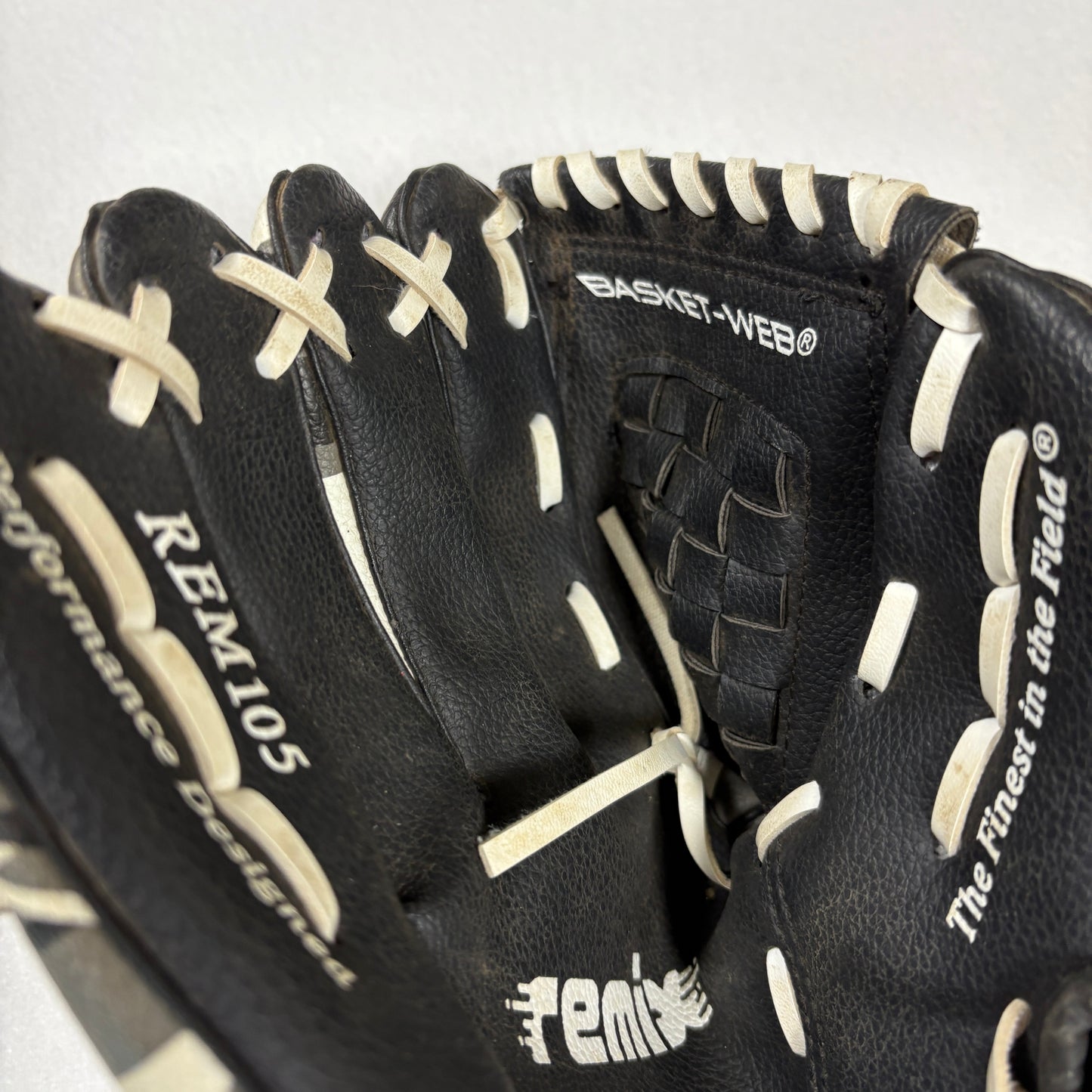 Rawlings Youth Baseball Glove 10.5" REM105 Basket Web Black White Camo Left Hand