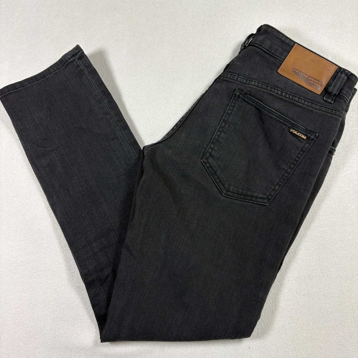 Volcom Mens Jeans 29 Black Slim Straight Vorta Denim Y2K Grunge